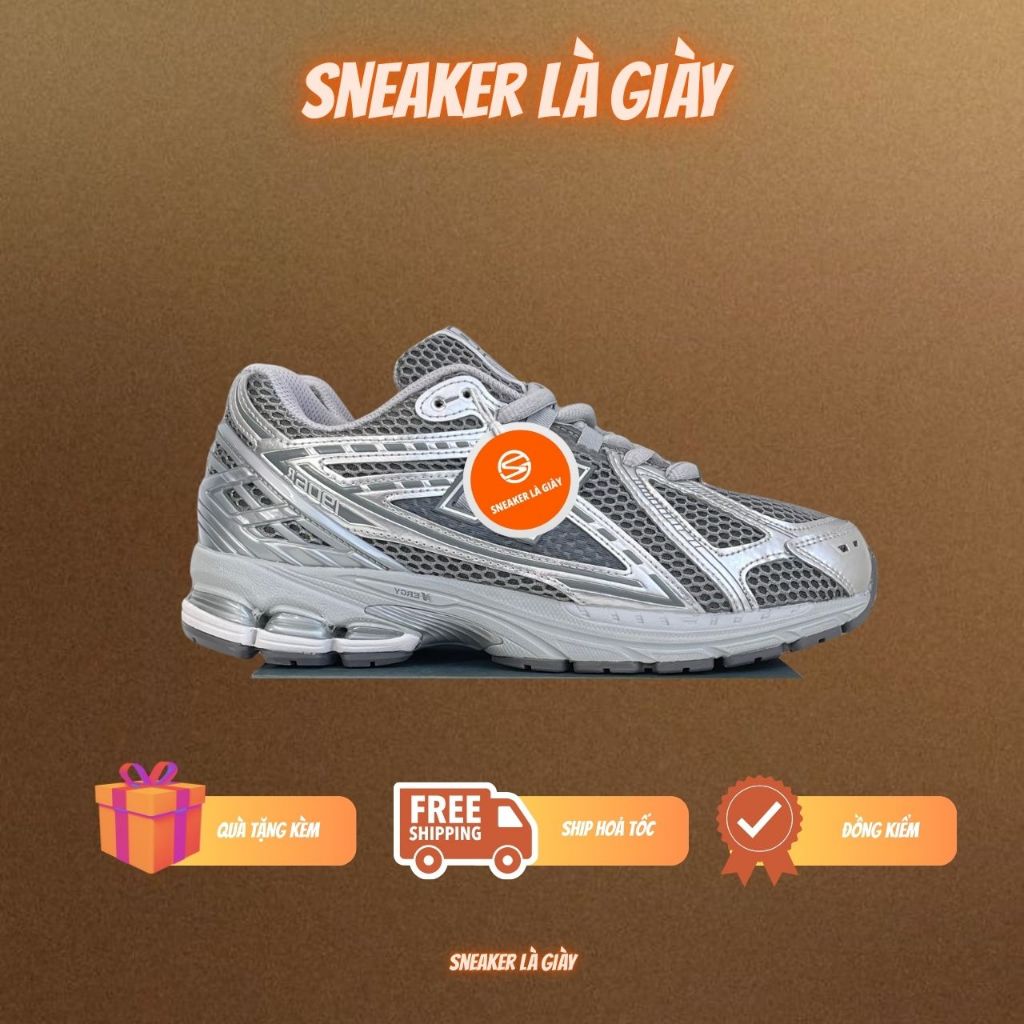 Giày thể thao 1906r cổ thấp nam nữ màu xám Fullbox