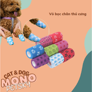 Bọc Chân Chó Mèo Co Giãn Tự Dính (cuộn 4.5M size lớn 5cm và 7.5cm)