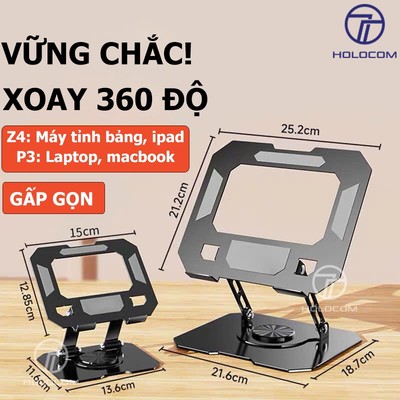 Giá Đỡ Ipad, Máy Tính Bảng Z4 Xoay 360 Độ Chất Liệu Hợp Kim Nhôm, Kệ Đỡ Laptop Tản Nhiệt Tốt - HOLOCOM
