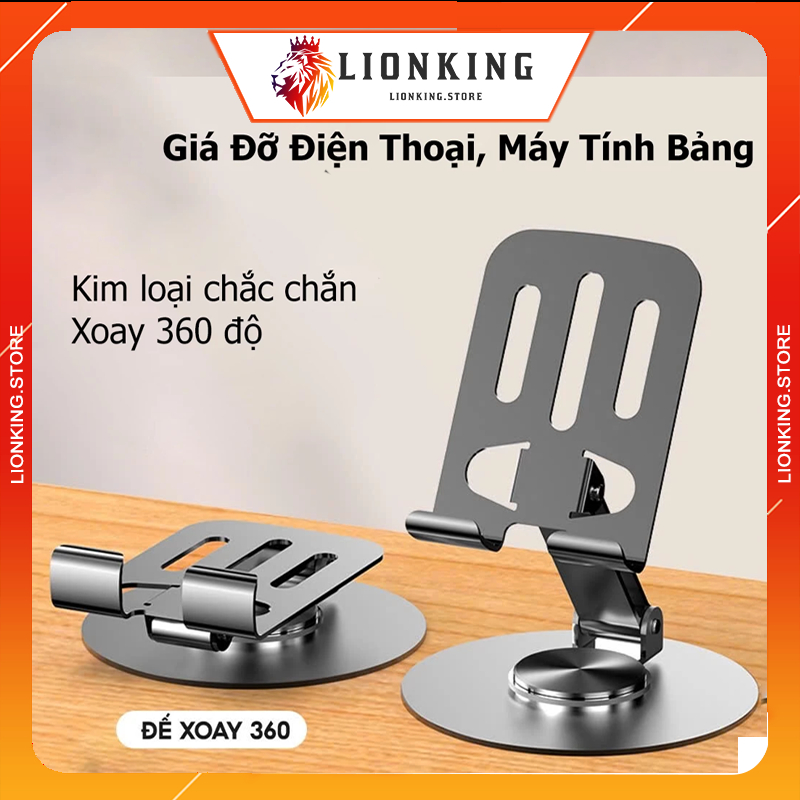 Giá Đỡ Điện Thoại Ipad Để Bàn CY010 Đế Xoay 360 Độ, Kệ Đỡ Điện Thoại Bằng Hợp Kim Nhôm Gấp Gọn Tiện Lợi
