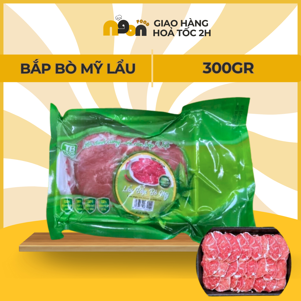 Bắp Bò Mỹ nhúng lẩu 300gr Ngon Food, Đồ Thả Lẩu Siêu Ngon, Ship Hà Nội Hỏa Tốc