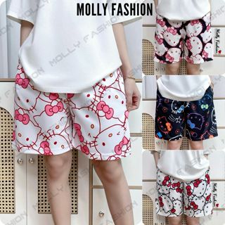 Quần short nam nữ hoạt hình KITTYY Bigsize | Unisex ống rộng đi chơi/mặc nhóm Molly Fashion