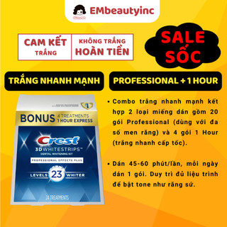[HỘP FULL] Miếng dán trắng răng Crest 3D Whitestrips Mỹ