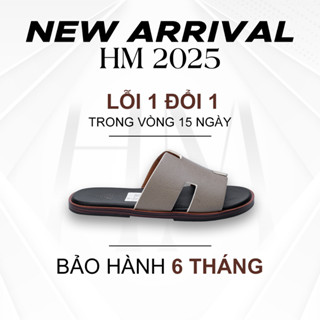 Dép HM Nam Nữ BST 2025 - MS11 Full Box, Quay Chữ H, Màu Be Nhẹ Nhàng, Đế Chống Trơn Trượt, Quay Da Microfiber Cao Cấp