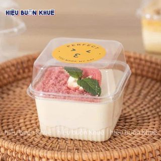 100 Hộp Nhựa Vuông Đựng Bánh Lạnh, Bánh Mousse, Tiramisu 250ml (XY585)
