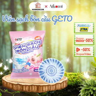 Viên sạch bồn cầu Geto, viên thả bồn cầu sạch khuẩn giảm mảng bám mảng bám khử mùi diệt vi khuẩn hương Đào
