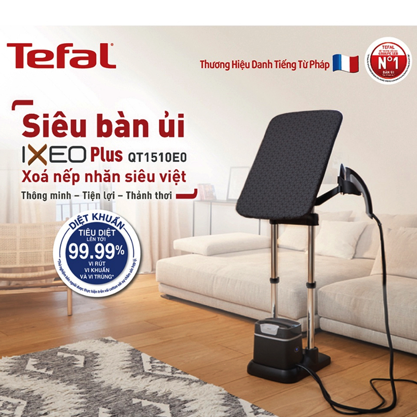 Bàn ủi đứng hơi nước Tefal IXEO Plus QT1510E0 - 2980W - Hàng chính hãng
