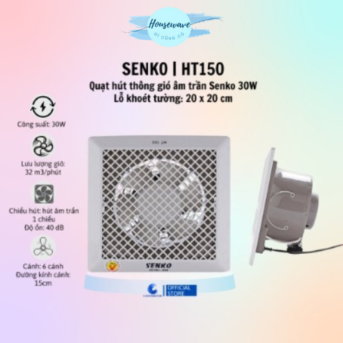 Senko_Quạt hút thông gió âm trần Senko HT150 - Hàng chính hãng