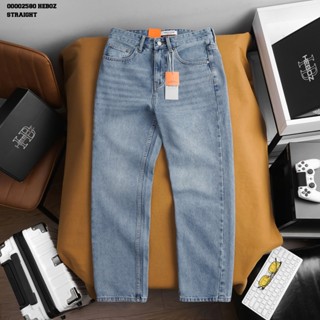[FORM RỘNG] Quần jean suông Heboz D003, quần bò nam màu xanh sáng chất denim wash cao cấp - 00002580