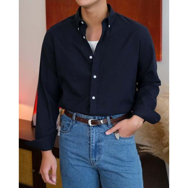 Áo Sơ Mi Trơn B Brown Dandy Shirts - Vải Oxford, Form Regular Fit, Cổ Button Down, Dùng Đi Làm