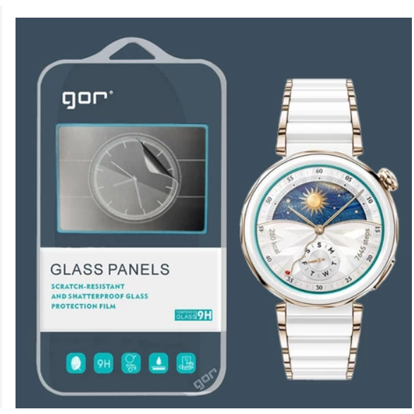 Bộ 3 kính Cường Lực GOR cho Huawei GT5 , GT5 Pro 41/42/46 mm trong suốt, siêu mượt ( hộp 3 miếng)