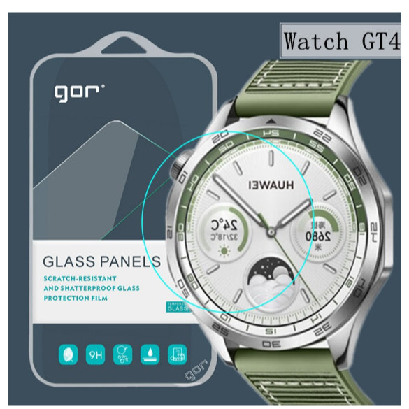 Bộ 3 Kính cường lực Huawei Watch GT4 41/ GT4 46mm trong suốt chính hãng GOR (3 miếng)