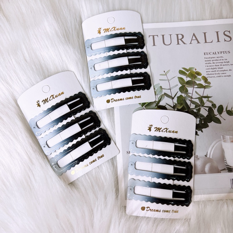 Bộ 3 kẹp tóc JoeyShop268 dạng bật phong cách nữ tính