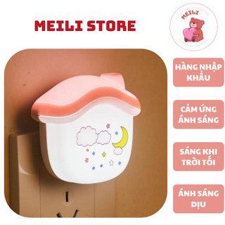  Đèn Ngủ Cắm Điện Mini Kliya Ngôi Nhà Cảm Ứng Ánh Sáng Tiết Kiệm Điện Năng Ánh Sáng Dịu Size 8.5cm MEILI STORE 
