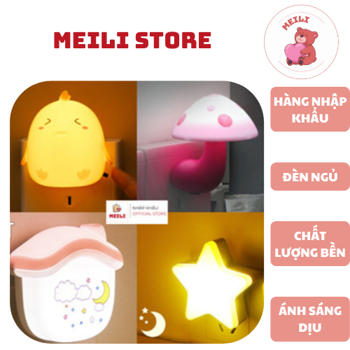 Đèn Ngủ Cắm Điện Mini, Cảm Ứng Ánh Sáng Tự Động Ánh Sáng Dịu MEILI STORE