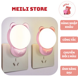  Đèn ngủ cắm tường Kliya hình gấu 2 chế độ sáng dễ thương 😍 Đèn trang trí đầy màu sắc 😍 Tiết kiệm điện năng 