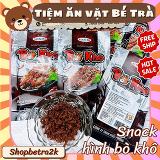 (Combo 10 gói) Snack hình bò khô, ăn vặt cay aluowa
