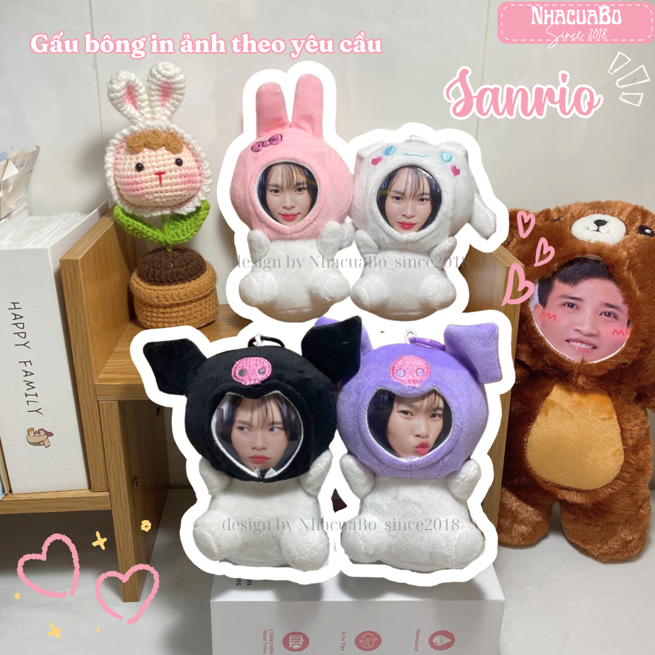  Gấu Bông In Ảnh Theo Yêu Cầu - My Melody Cinnamoroll Kuromi Sanrio - Nhacuabo_since2018 