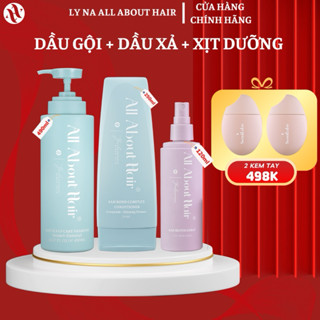  Combo 3SP DẦU GỘI + DẦU XẢ + XỊT BIOTIN VEGAN - Tặng 2 Kem Tay 30ml - ALL ABOUT HAIR Nuôi Dưỡng Da Đầu & Tóc Khoẻ Mượt 