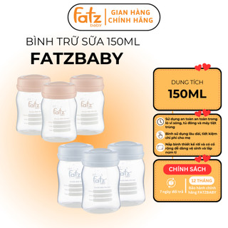  Bình trữ sữa mẹ 150ml FATZ BABY FB0120N có cổ rộng vật liệu PP an toàn  có nắp rời để gắn núm ty  