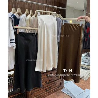 Chân váy lụa trơn Kim Anh bùi full màu