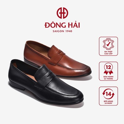 Giày Tây Nam Đông Hải Da Bò Công Sở Cao Cấp Penny Loafer Không Dây - G01A4