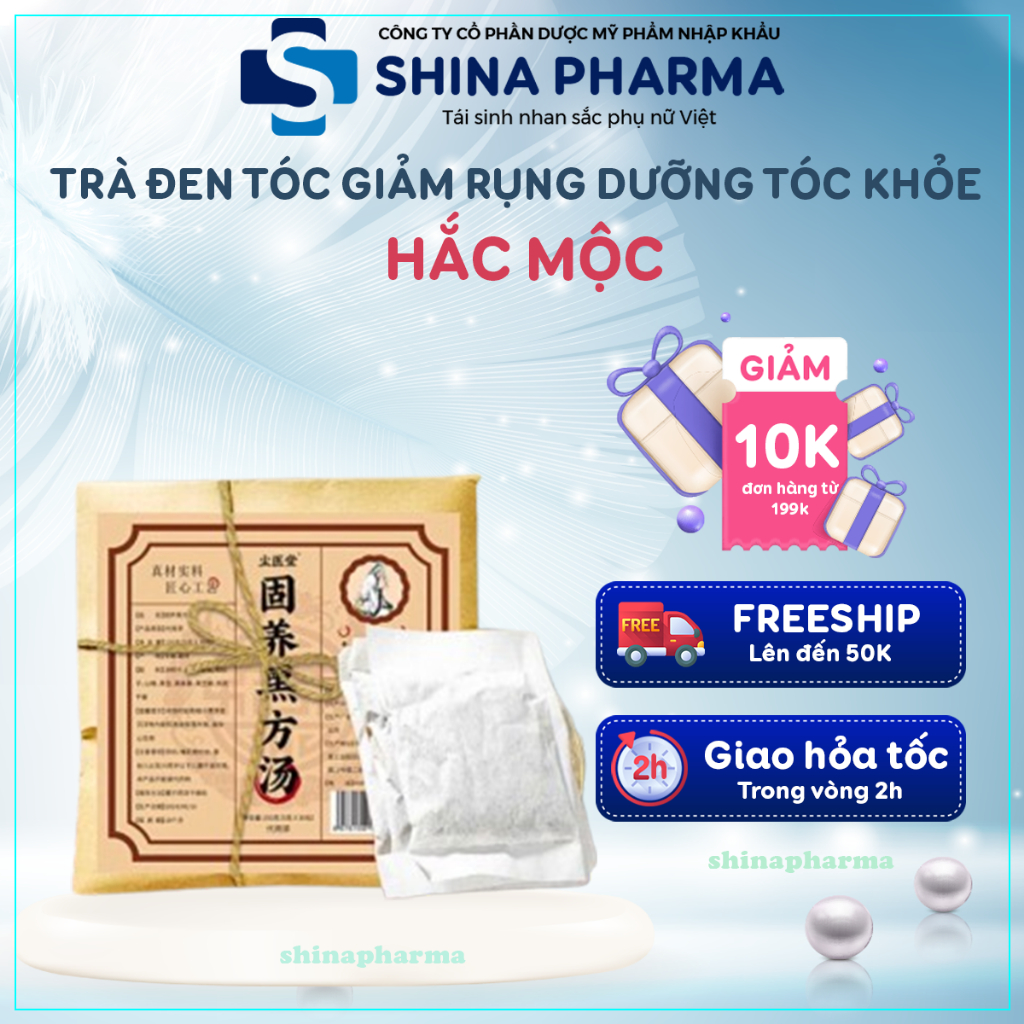 Trà Đen Tóc Hắc Mộc 30 Gói - Trà Hắc Mộc Tân Cương Làm Đen Tóc Tự Nhiên, Chống Lão Hóa Kích Mọc Tóc, Dưỡng Tóc Khỏe