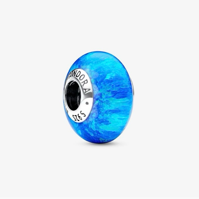 CHÍNH HÃNG - PANDORA Ocean Deep Blue Charm (Silver Sterling, Opal Lap-created) - Hạt trang trí vòng 