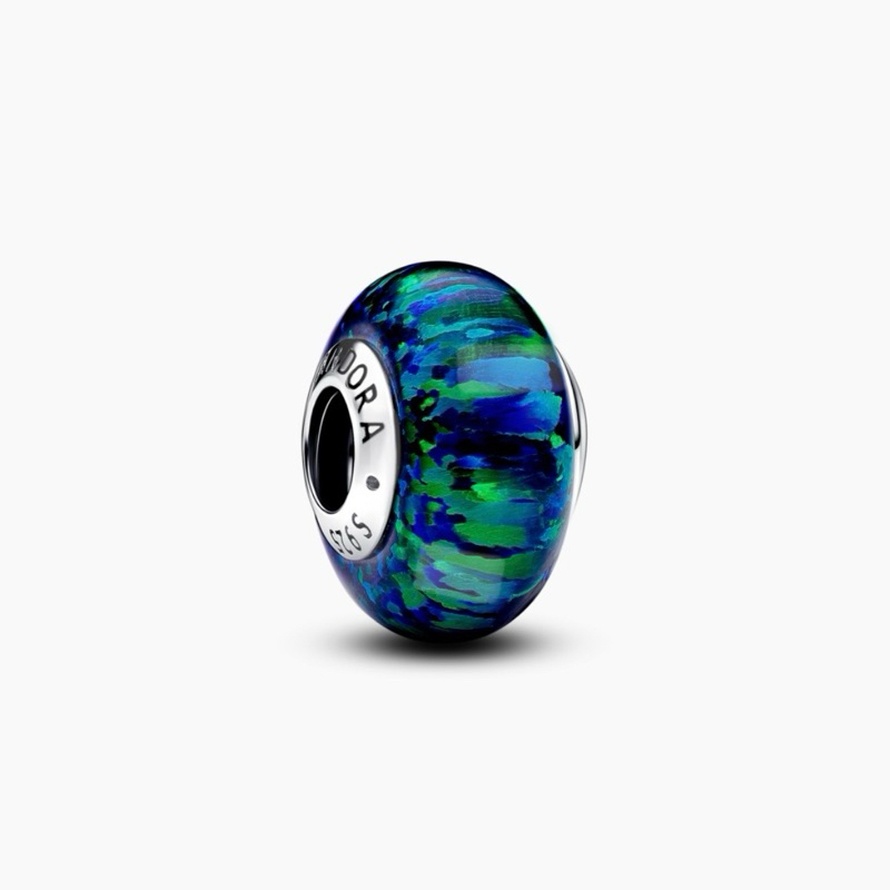 CHÍNH HÃNG - PANDORA Green Charm (Silver Sterling, Opal Lap-created) Hạt trang trí vòng tay hình trò