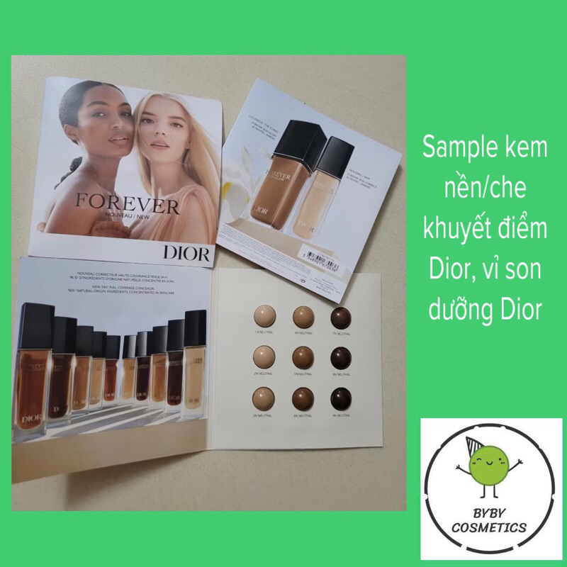 Sample kem nền/che khuyết điểm Dior, vỉ son dưỡng Dior