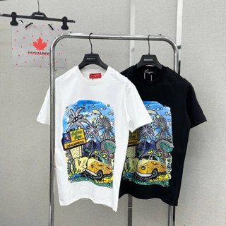 Áo Thun Dsquared2 phối hình khu rừng Astro Ape.  Áo phông nam nữ DSQ in hình cây dừa trẻ trung năng động