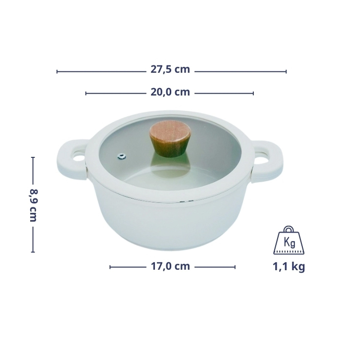 Nồi nhôm đúc đáy từ nguyên khối Elegant Kaiyo đáy từ nguyên tấm, nồi nhôm phủ chống dính, vung kính