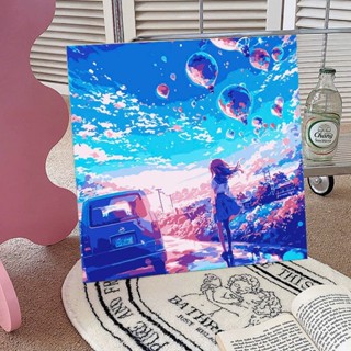 Tranh tô màu theo số MẪU CÔ GÁI có sẵn khung kích cỡ 20x20cm