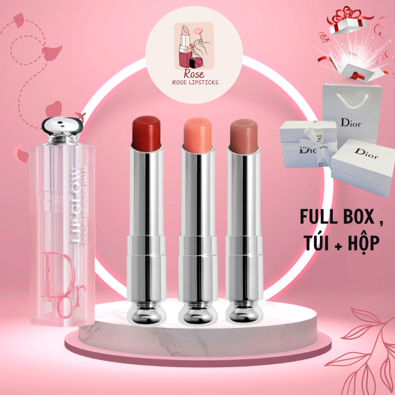 Son Dưỡng Môi Dior Addict Lip Glow 001 Pink Và 004 Coral