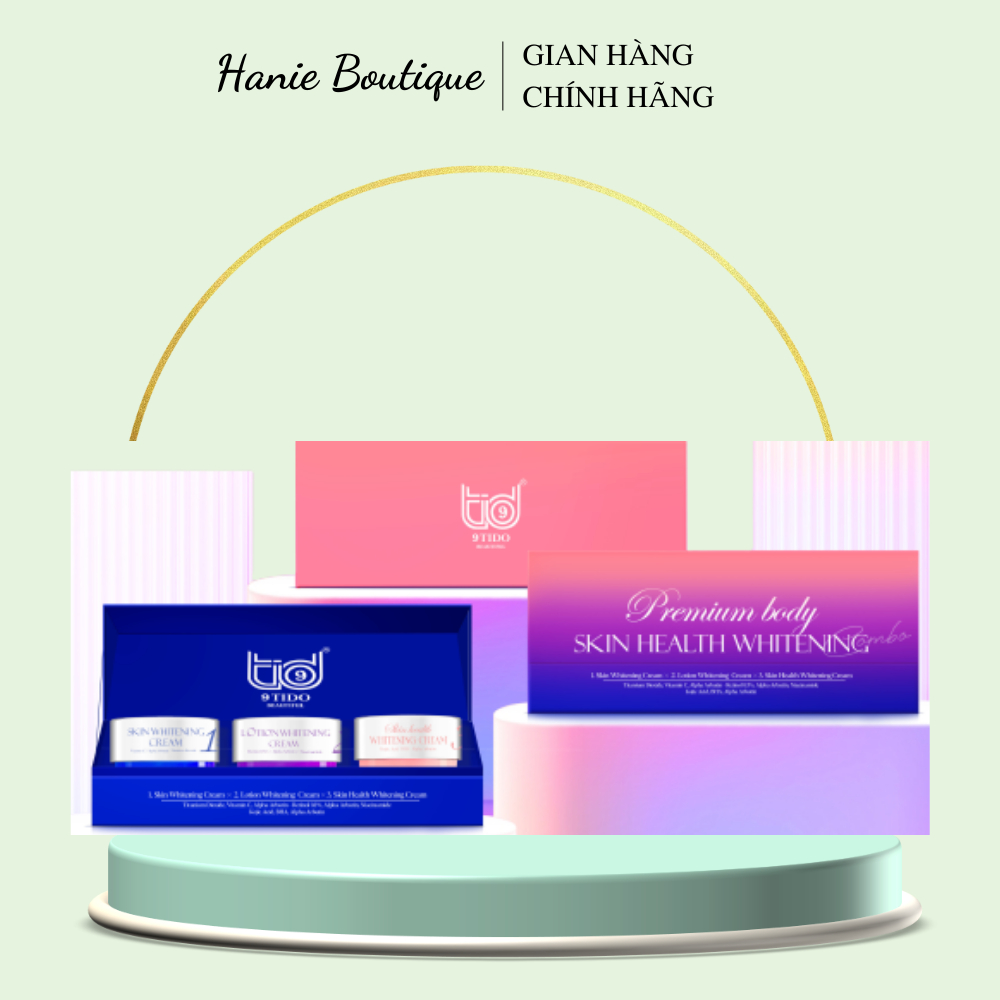 (SIÊU PHẨM MỚI - Chính Hãng 9TIDO) - PREMIUM BODY SKIN HEALTH WHITENG COMBO (1 bộ 3 hũ kem Dành cho 