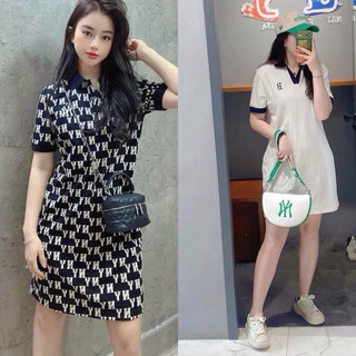(AUTHENTIC 100%) Váy polo suông tay ngắn MLB MONOGRAM