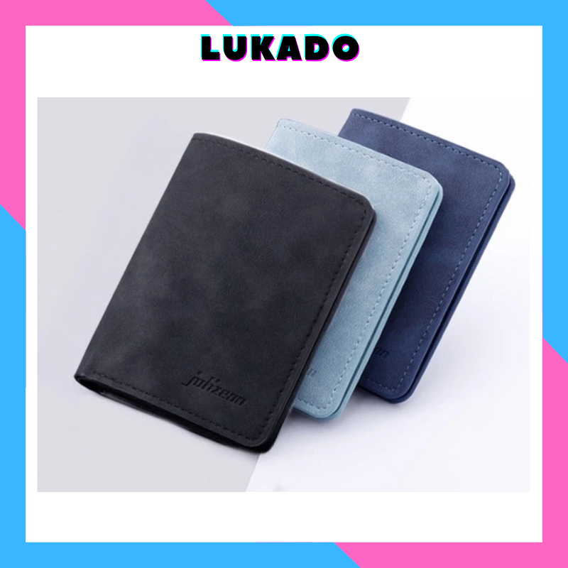 Ví nam mini bỏ túi nhỏ gọn đựng tiền nhiều ngăn da lộn thời trang Hàn Quốc giá rẻ LUKADO VN11