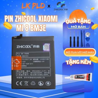 Pin Xiaomi Mi 8 Zhicool, Dung lượng 3400mAh, Mã pin BM3E, Bảo hành pin 3 tháng, Tặng kèm bộ tua vít mở máy hoặc keo dán