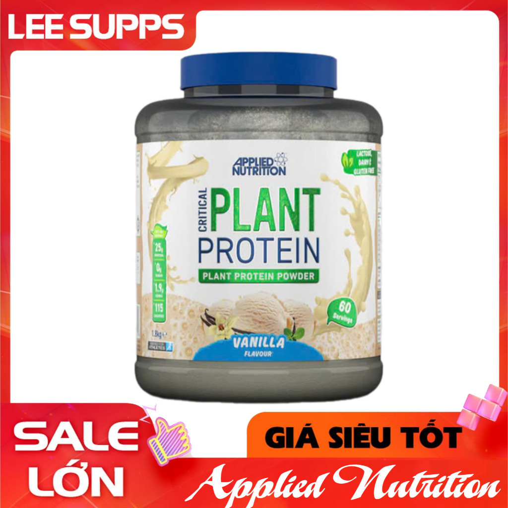 Whey thực vật VEGAN PRO 70 lần dùng Applied Nutrition vị Dâu - Whey tăng cơ thuần chay