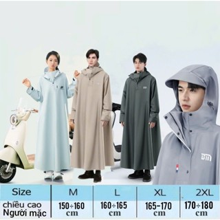 Áo Mưa Đi Xe Máy Trùm Kín Toàn Thân Có Mũ Bảo Vệ Đầu Cổ Chất Vải OXFORD Dày Dặn, Siêu Bền, Chống Thấm, Nhanh Khô