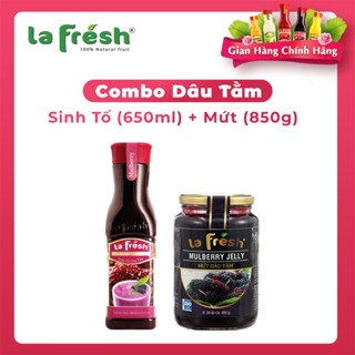  Combo Sinh Tố Dâu Tằm 650ML + Mứt 850Gram Lafresh Đà Lạt 