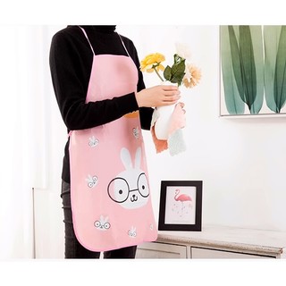 Tạp Dề Chắn Nước,Tạp Dề Pha Chế, Tạp Dề In Hoạt Hình Thỏ Gấu