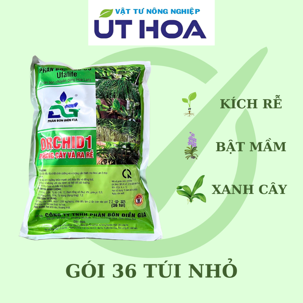 COMBO 5 Túi Nhỏ Phân Bón Hoa Lan ORCHID Hữu Cơ Tan Chậm - Dưỡng cây dưỡng rễ, siêu ra hoa