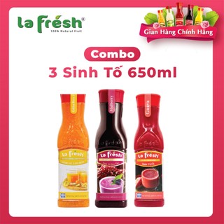 Combo Sinh Tố 3 Vị Dâu Tằm + Ổi + Tầm Bóp Lafresh Đà Lạt 650ML