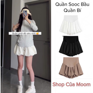 Quần short bầu dáng bí phồng, thiết kế 2 lớp cho mẹ bầu xinh