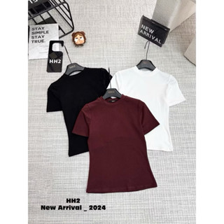 Áo Thun Trơn Cổ Tròn Che Bắp Tay Sau Chất Cotton zip Dày Dặn By Vân Anh Mây