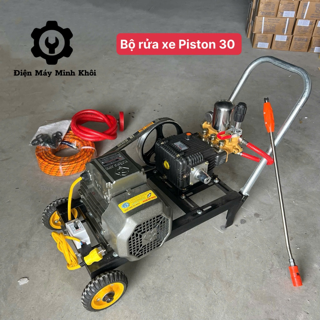 [Dây 20M] Bộ máy rửa xe áp lực ty sứ 2.9HP Osaika môtơ 3, 4HP dây đồng|Máy rửa xe công nghiệp cao áp | BigBuy360 - bigbuy360.vn