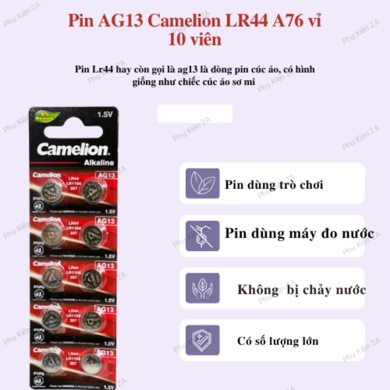 Pin AG13 / LR44 Camelion Alkaline 1.5 V