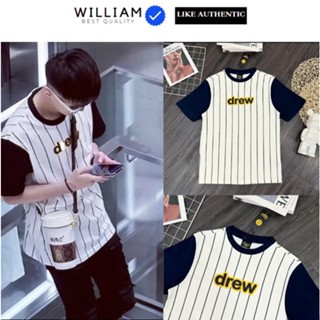 Áo Phông Drew Kẻ Sọc Chất Cotton Co Dãn 2 Chiều-Áo Phông Nam Nữ Hình Mặt Cười Hàng Đẹp Chuẩn Form Phong Cách Boy Phố