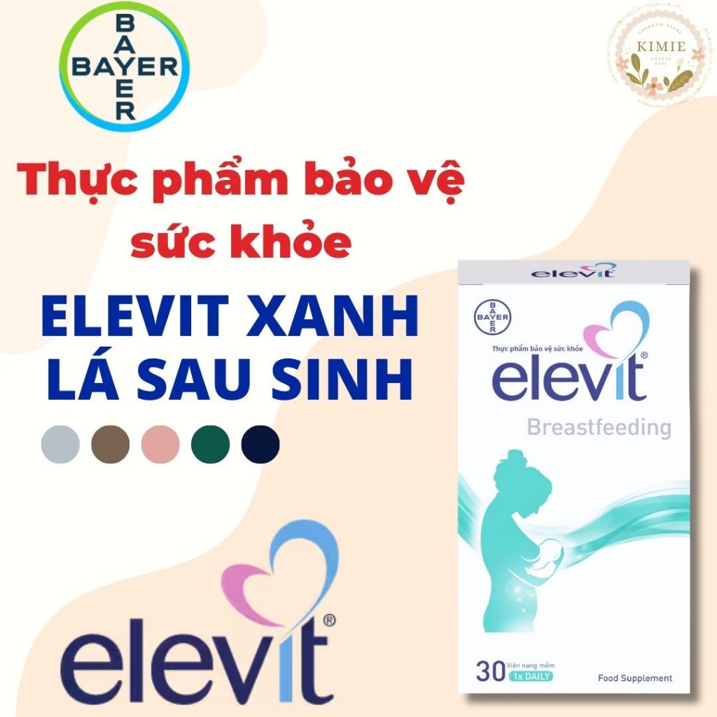 Elevit Xanh Lá Elevit Breastfeeding Thực Phẩm Bảo Vệ Sức Khỏe Hộp 30V (Nhập Khẩu)